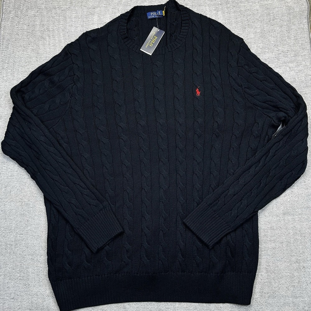 Polo Ralph Lauren Men's 3XLT Pullover CABLE Knit Sweater PONY NWT $148 Preppy - Picture 1 of 7